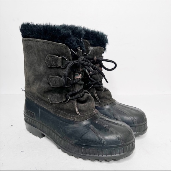 Vintage Sorel Winter Boots Green Black Snow Size 6 Men’s